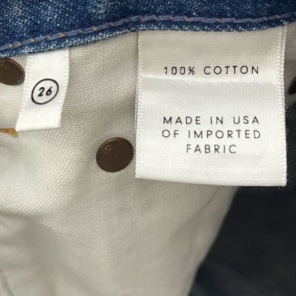 GRLFRND Helena Patchwork Jeans Lean On Me Embroidered Straight Leg Size 26 - Picture 9 of 14